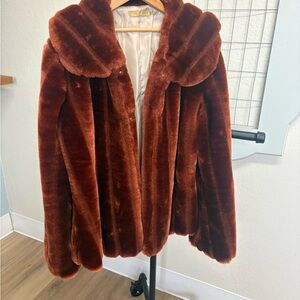 Final Touch Teddy Jacket in Warm Brown